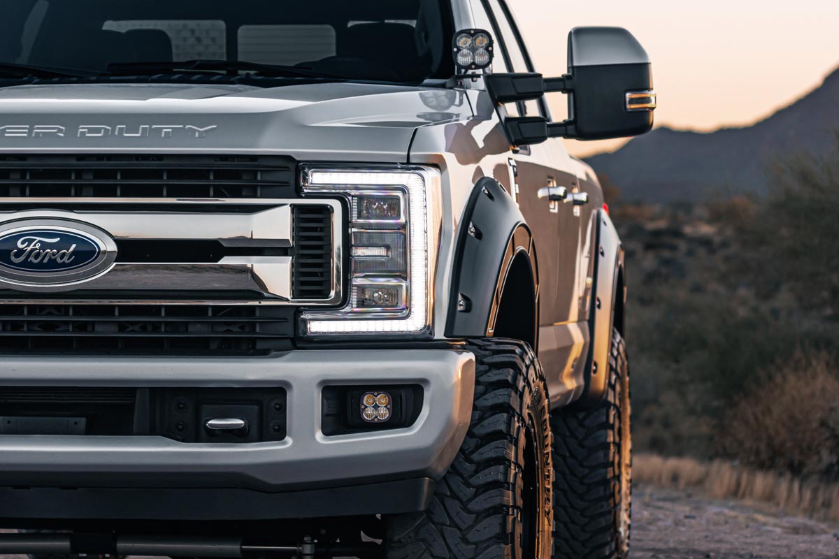 Ford F-250 Super Duty Fender Flares - Rough Country - Defender - Absolute Black - '17-'22